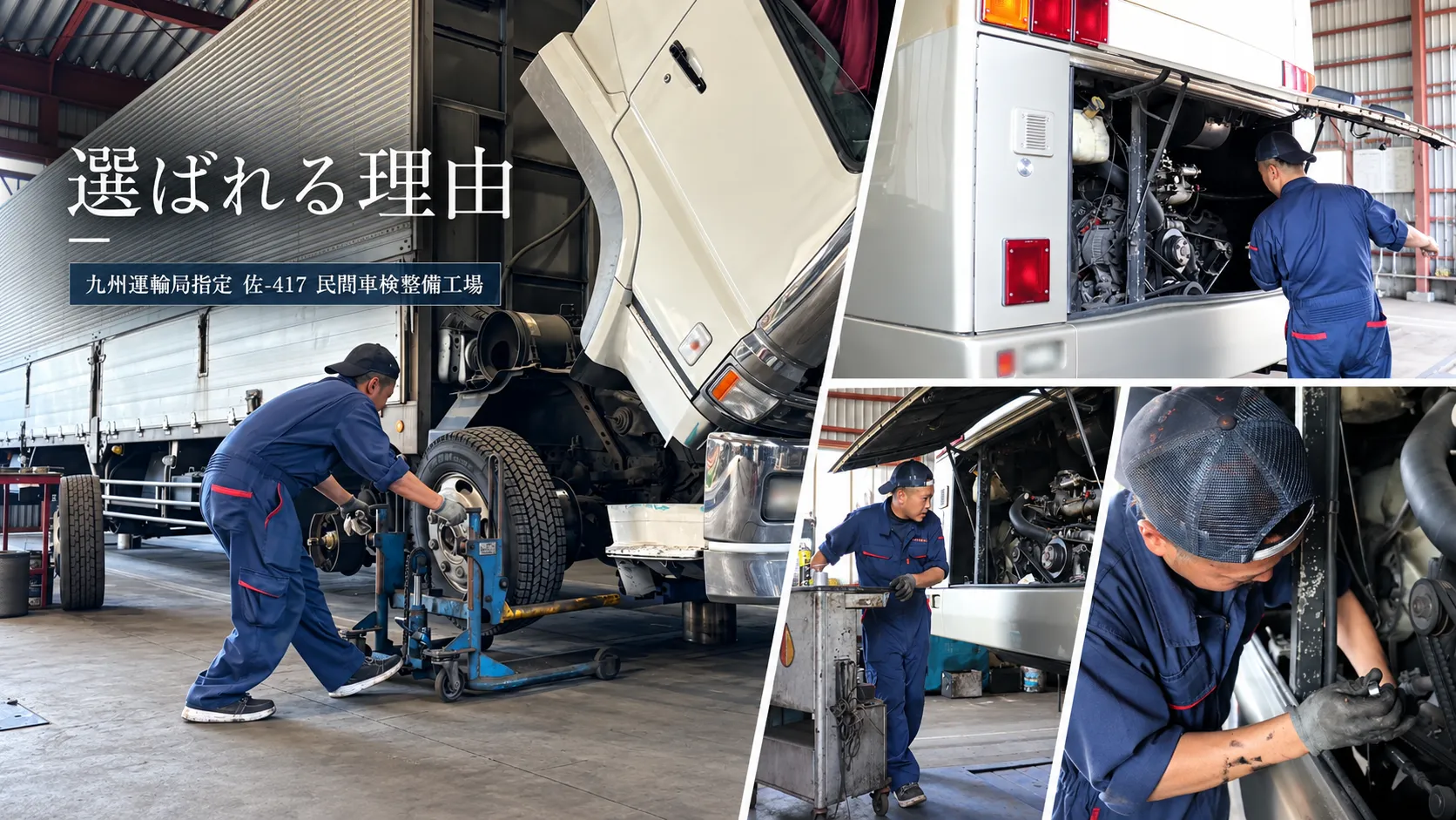 伊万里整備センターが選ばれる理由を紹介する大型車整備と整備士の作業風景